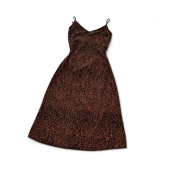 Emory Park Brown And Black Leopard Slip Dress Small - Picture 2 of 3